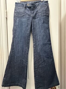 Level 99 Dark Blue Wide Leg Jeans